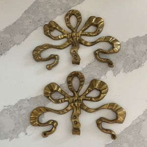 - Vintage brass bow hooks (2)